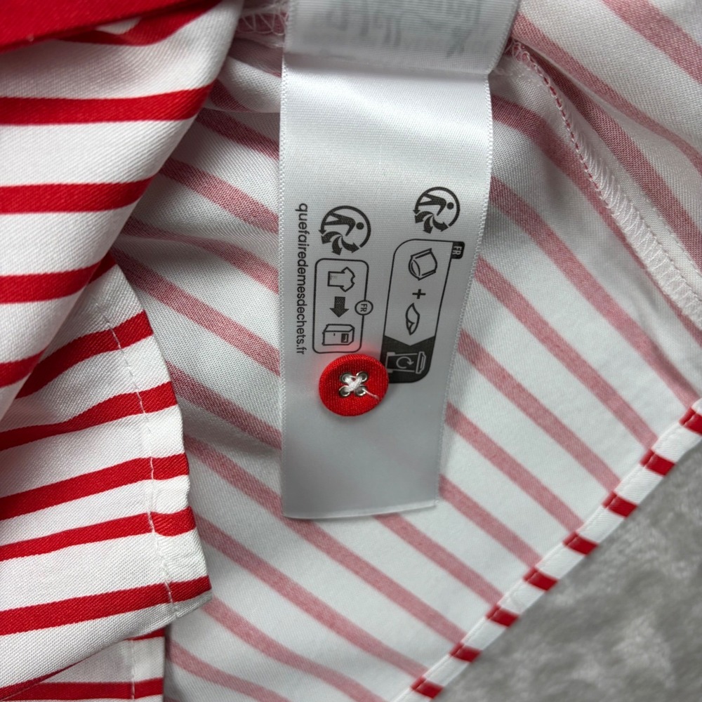 Hell Bunny Ahoy Dress XL UK 16 Red White Striped Nautical Retro Button Summer - Picture 14 of 14